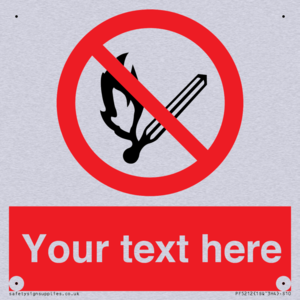 Custom No Open Flames Sign